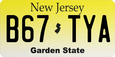 NJ license plate B67TYA