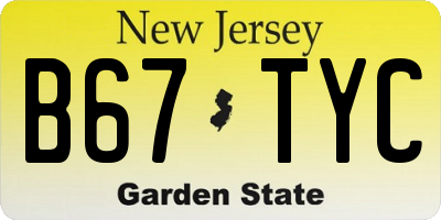 NJ license plate B67TYC