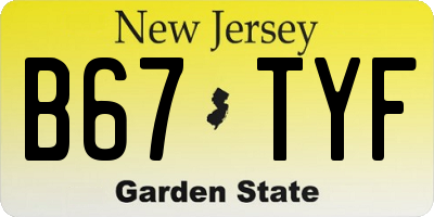 NJ license plate B67TYF