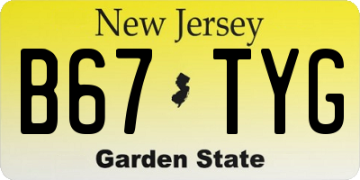 NJ license plate B67TYG