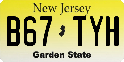 NJ license plate B67TYH