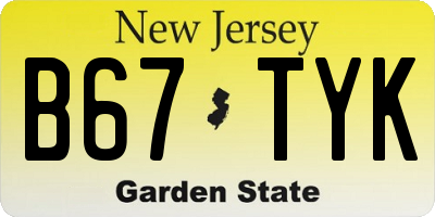NJ license plate B67TYK
