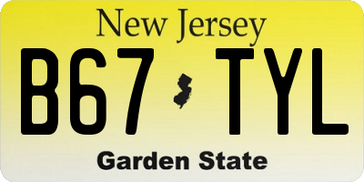 NJ license plate B67TYL