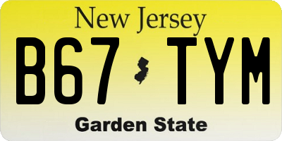 NJ license plate B67TYM