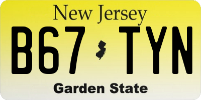 NJ license plate B67TYN