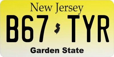 NJ license plate B67TYR