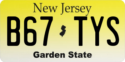 NJ license plate B67TYS
