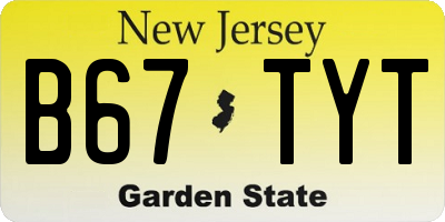 NJ license plate B67TYT