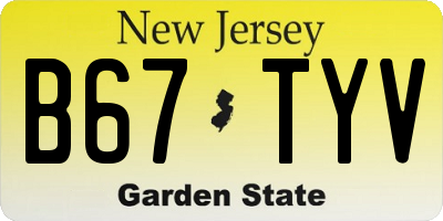 NJ license plate B67TYV