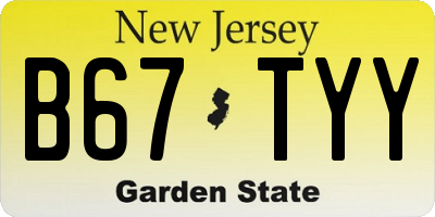 NJ license plate B67TYY