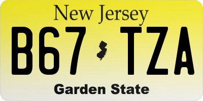 NJ license plate B67TZA