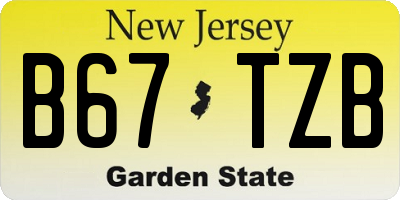 NJ license plate B67TZB