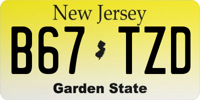NJ license plate B67TZD