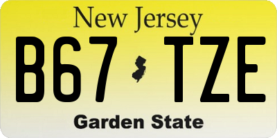 NJ license plate B67TZE