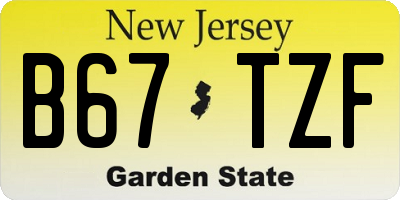 NJ license plate B67TZF