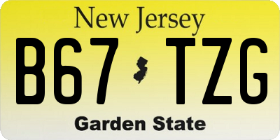NJ license plate B67TZG