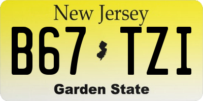 NJ license plate B67TZI