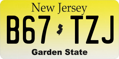 NJ license plate B67TZJ