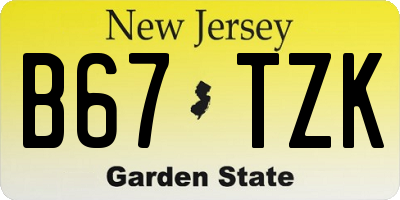 NJ license plate B67TZK