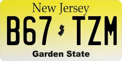 NJ license plate B67TZM