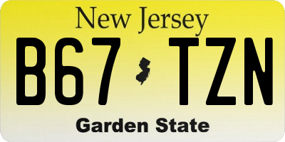 NJ license plate B67TZN