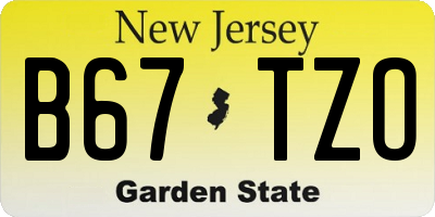NJ license plate B67TZO