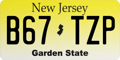 NJ license plate B67TZP