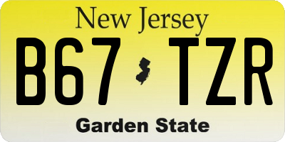 NJ license plate B67TZR