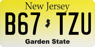 NJ license plate B67TZU