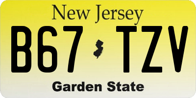 NJ license plate B67TZV