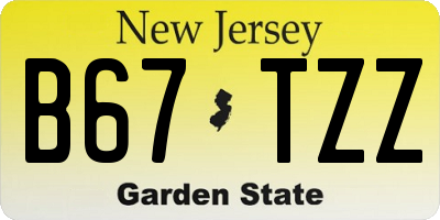 NJ license plate B67TZZ