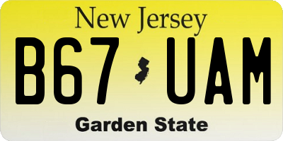 NJ license plate B67UAM