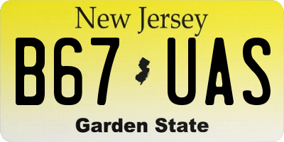 NJ license plate B67UAS