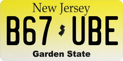 NJ license plate B67UBE