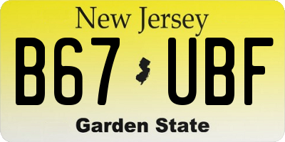 NJ license plate B67UBF