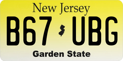 NJ license plate B67UBG