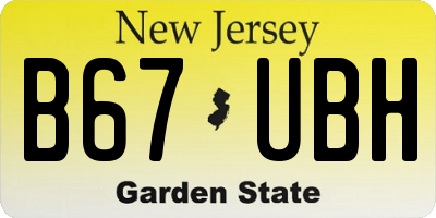 NJ license plate B67UBH