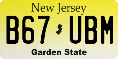 NJ license plate B67UBM