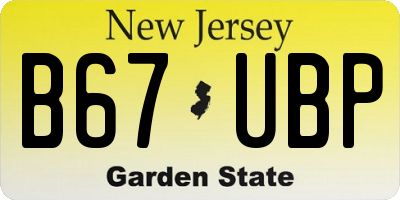 NJ license plate B67UBP