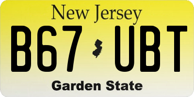 NJ license plate B67UBT
