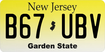 NJ license plate B67UBV