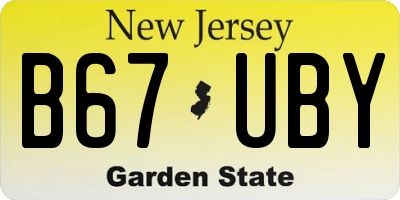 NJ license plate B67UBY