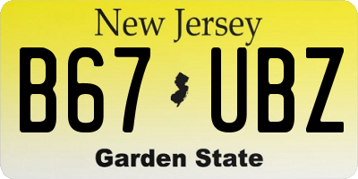 NJ license plate B67UBZ