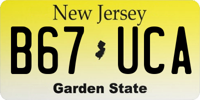 NJ license plate B67UCA