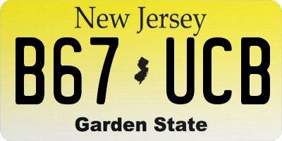 NJ license plate B67UCB