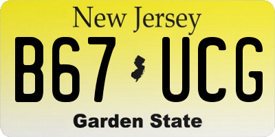 NJ license plate B67UCG