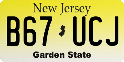NJ license plate B67UCJ