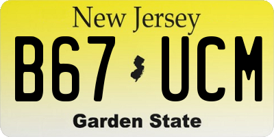 NJ license plate B67UCM