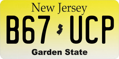 NJ license plate B67UCP