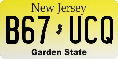 NJ license plate B67UCQ